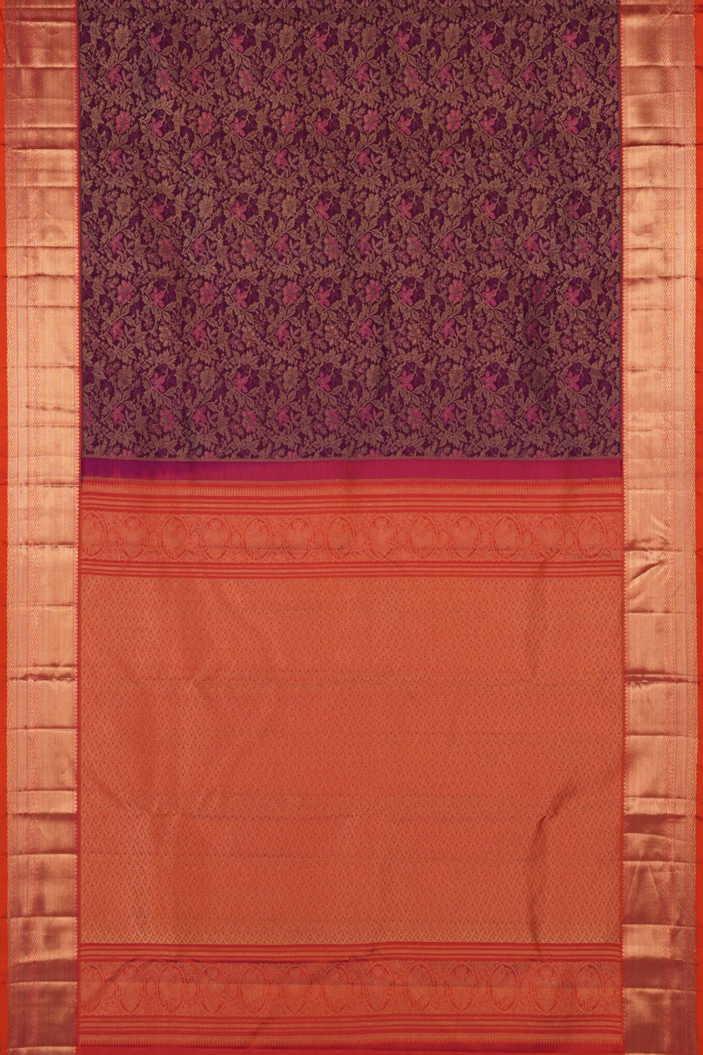 Image of Kanchipattu Rangkat Brocade Violet Saree
